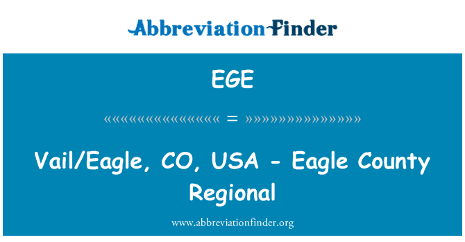 EGE: Вейл/Eagle, CO, САЩ - орел Каунти регионални