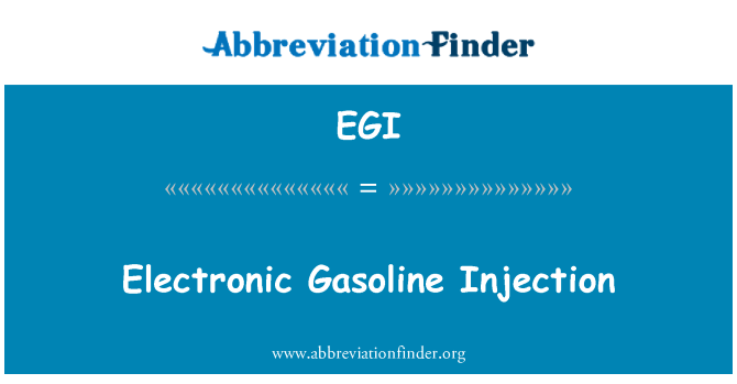 EGI: Elektroninių benzino įpurškimo