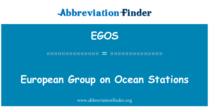 EGOS: Europese adviesgroep inzake de Ocean Stations