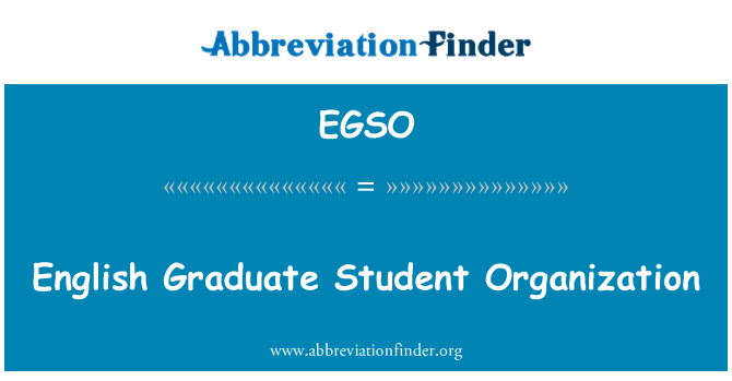 EGSO: English Graduate Student Organization