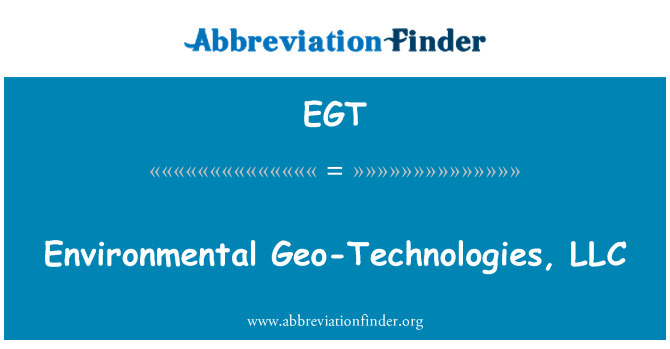 EGT: Geo-tehnologii ecologice, SRL