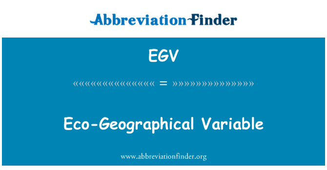 EGV: Ekologinio geografinių kintamasis