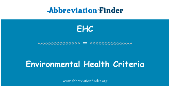 EHC: Miljøsundhed kriterier