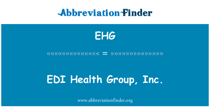 EHG: EDI zdravje Group, Inc