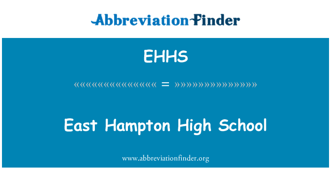 EHHS: East Hampton lekòl segondè
