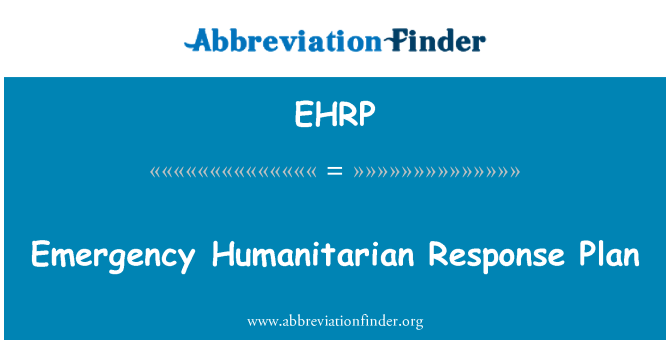 EHRP: Humanitární havarijní plán
