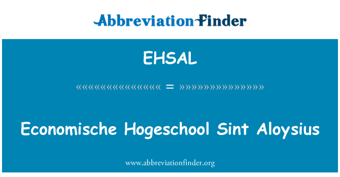 EHSAL: Economische Hogeschool Sint Aloysius