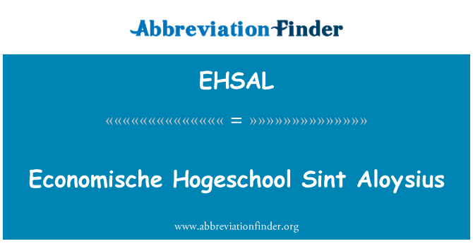 EHSAL: Economische Hogeschool 신 차림