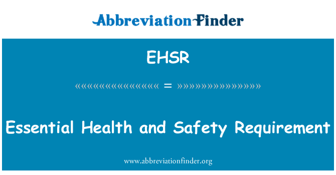 EHSR: ضروری صحت اور حفاظت کی ضرورت