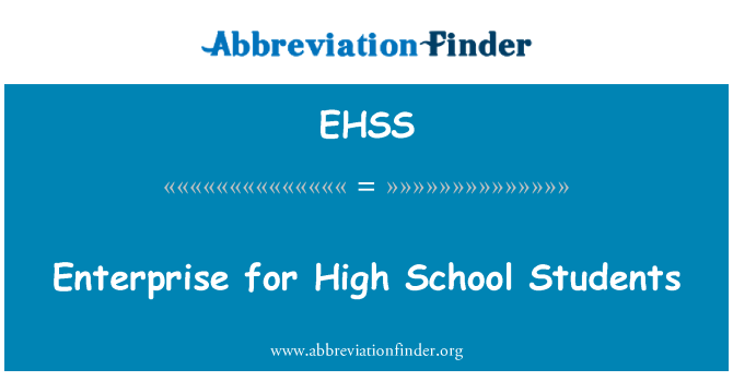 EHSS: Enterprise for High School Students