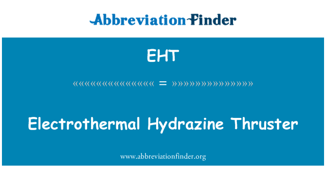 EHT: Electrothermal Hydratsiini keulapotkuri