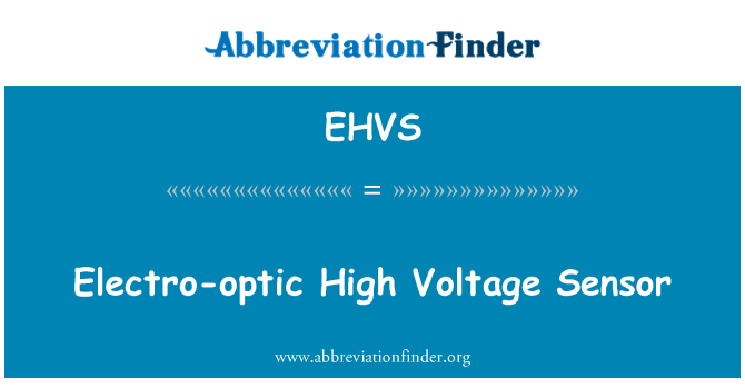 EHVS: חיישן מתח גבוה אלקטרו-אופטיים