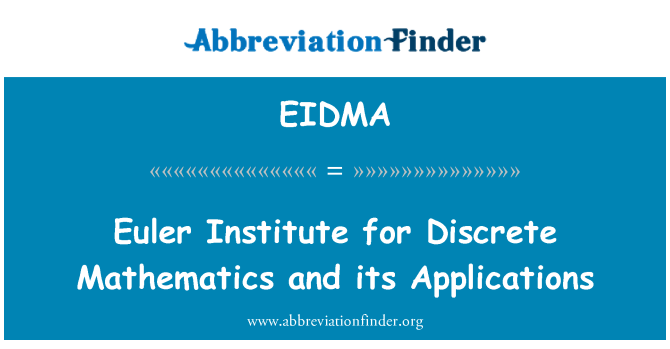 EIDMA: Euler Istitut għall-Matematika diskreti u l-applikazzjonijiet tagħha