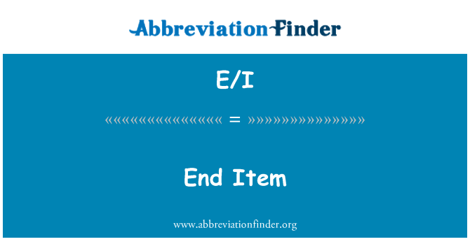 E/I: Akhir Item