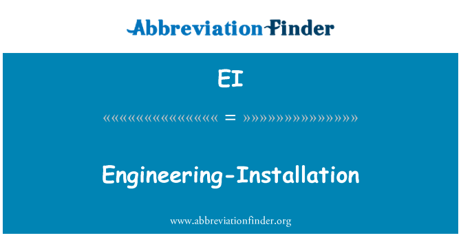 EI: Inginerie-instalare