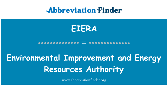 EIERA: Environmental Improvement and Energy Resources Authority