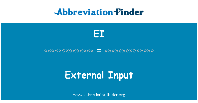 EI: Externe ingang