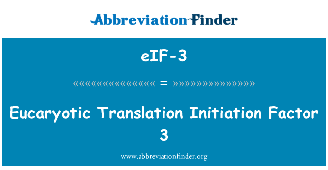 eIF-3: Traducción en eucariotes iniciación Factor 3