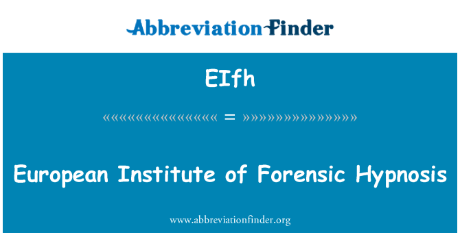 EIfh: Instituto Europeo de hipnosis forense
