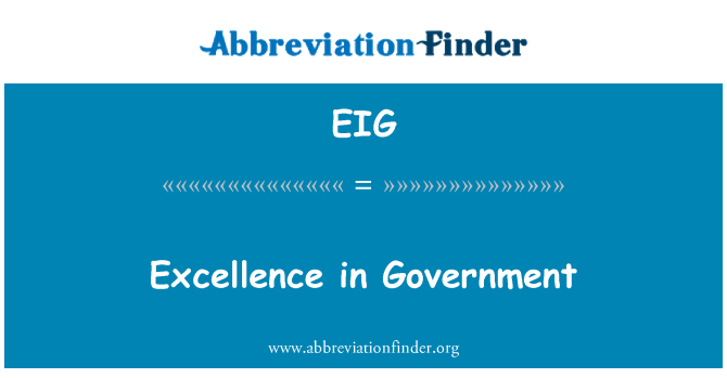 EIG: Excellence in Government