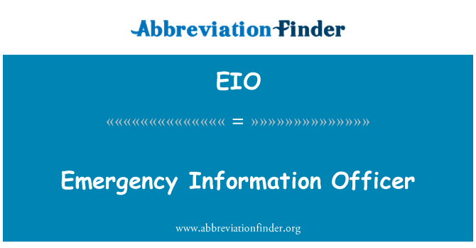 EIO: Emergency Information Officer