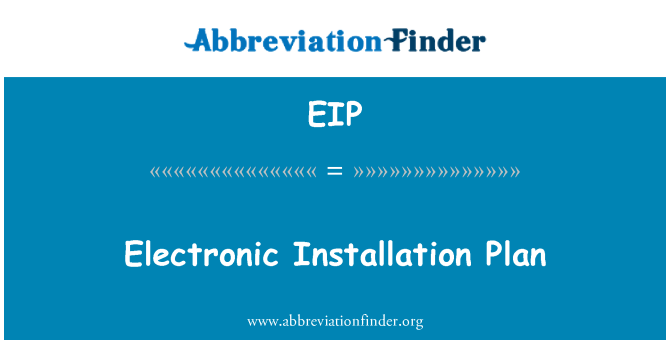 EIP: Elektronické instalační plán