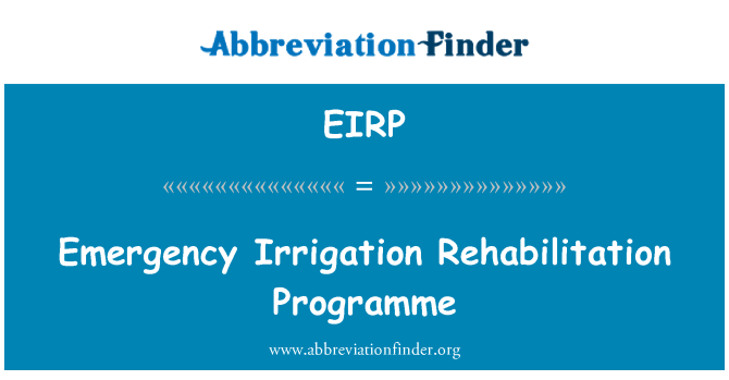 EIRP: Emergency Irrigation Rehabilitation Programme