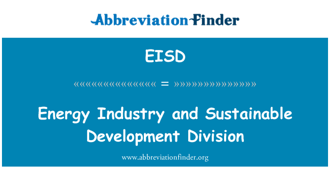 EISD: Indústria d'energia i la divisió de desenvolupament sostenible