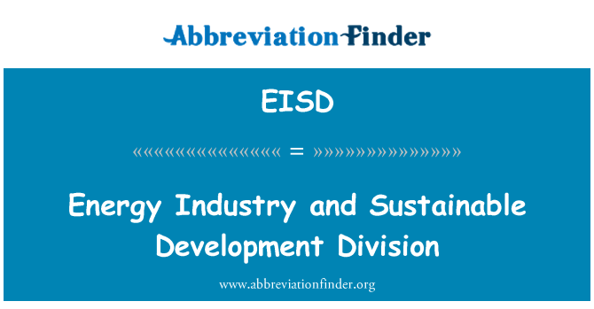 EISD: Divisi pembangunan berkelanjutan dan industri energi