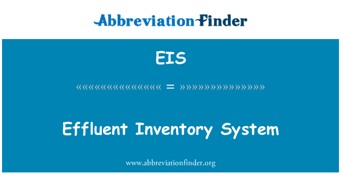 EIS: Sistema de inventário de efluentes