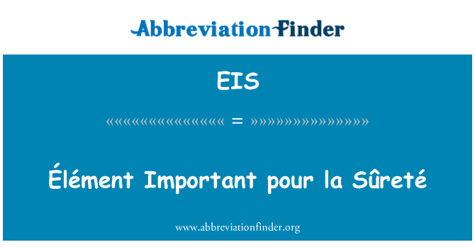 EIS: Élément pomembno pour la Sûreté