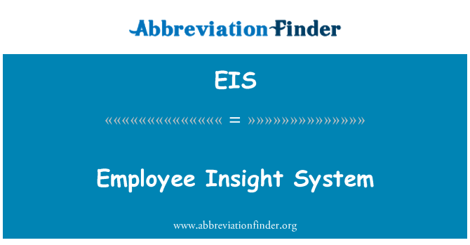 EIS: 従業員の洞察力システム