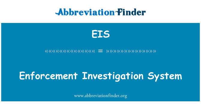 EIS: L'applicazione sistema di indagine