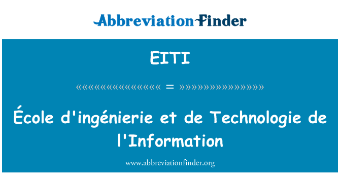 EITI: Еколь d'ingénierie і де Technologie де l'Information