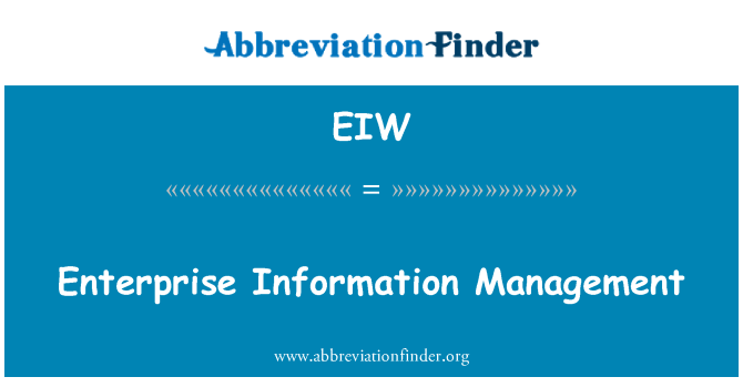 EIW: Enterprise Information Management