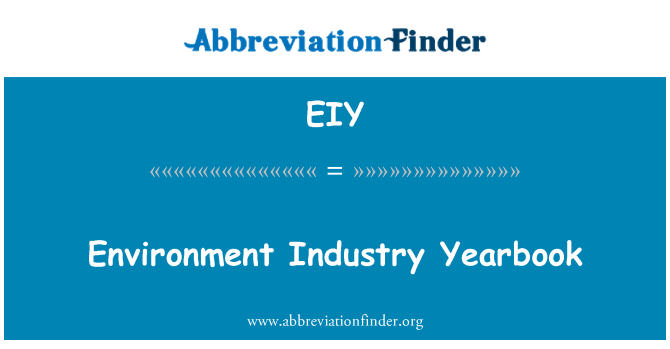 EIY: Environment Industry Yearbook