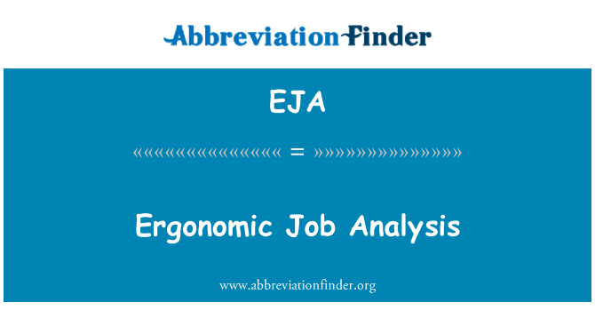 EJA: Ergonomische Job analyse