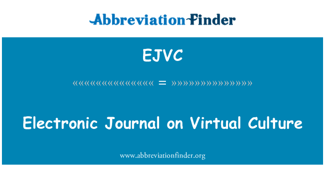 EJVC: Elektronisk Journal på virtuelle kultur