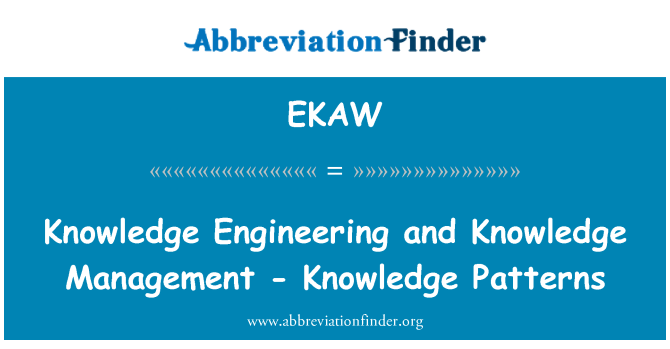 EKAW: Teadmiste inseneri- ja teadmiste juhtimine - teadmiste mustrid