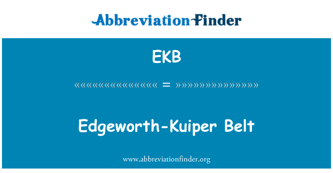 EKB: Edgeworth-Kuiper Belt