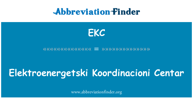 EKC: Elektroenergetski Koordinacioni Centar