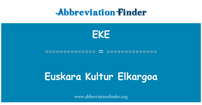 EKE: Euskara Kultur Elkargoa