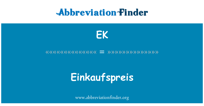 EK: Einkaufspreis