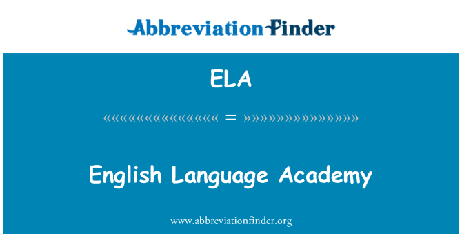 ELA: English Language Academy