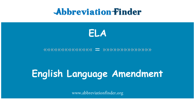 ELA: Поправка английского языка