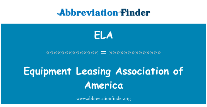 ELA: Устаткування лізингової Асоціації Америки
