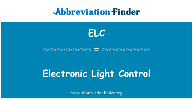 ELC: کنترل الکترونیکی نور