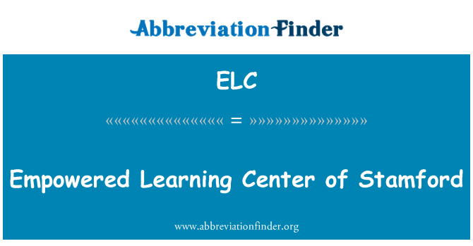 ELC: 스탬포드의 능력이 학습 센터