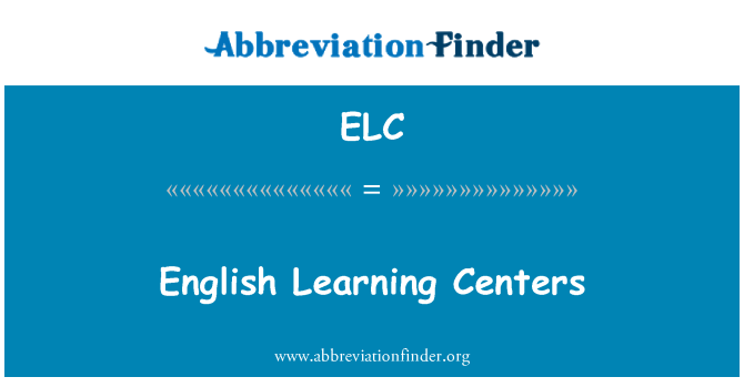 ELC: Centres d'aprenentatge d'anglès