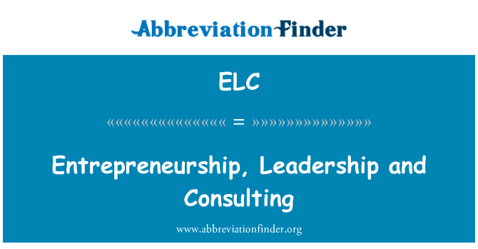 ELC: Unternehmertum, Führung und Beratung